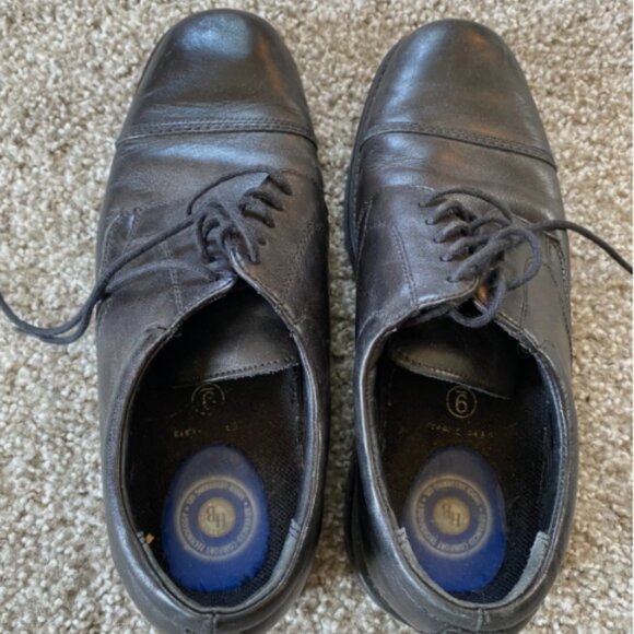 Hunter's Bay Leather Collection Black Men's Lace-up Formal Shoes Size 9 Classic - Picture 2 of 3